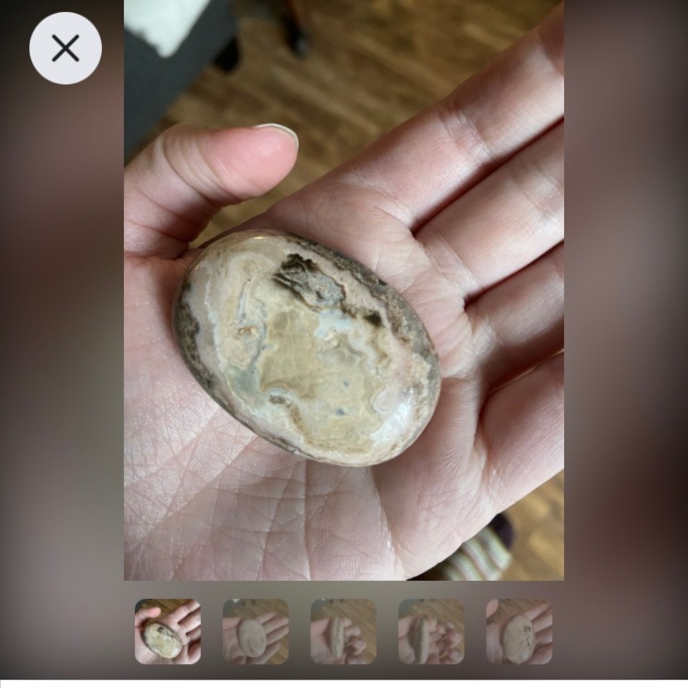 Rhodochrosite crystal palm stone
